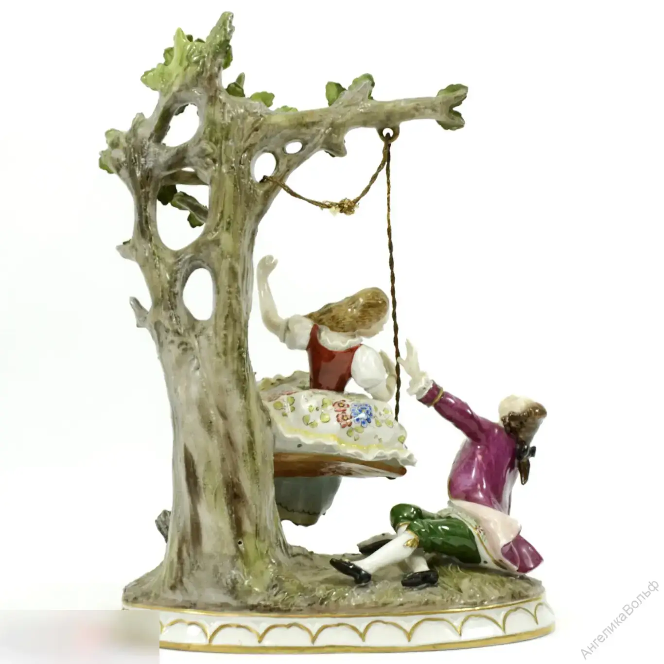 Антик Статуэтка фарфор пара дама кавалер Германия 1