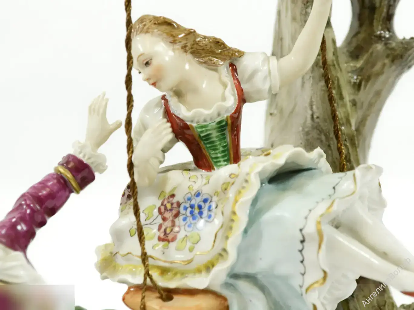 Антик Статуэтка фарфор пара дама кавалер Германия 5