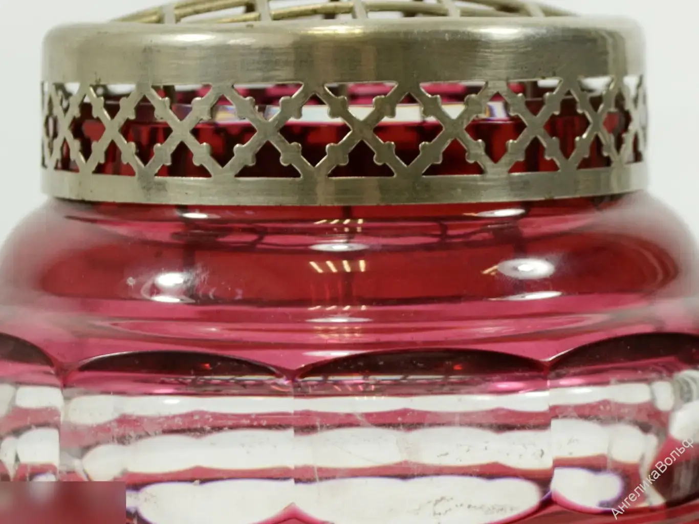 Val S Lambert Бельгия антик ваза цветной хрусталь 4