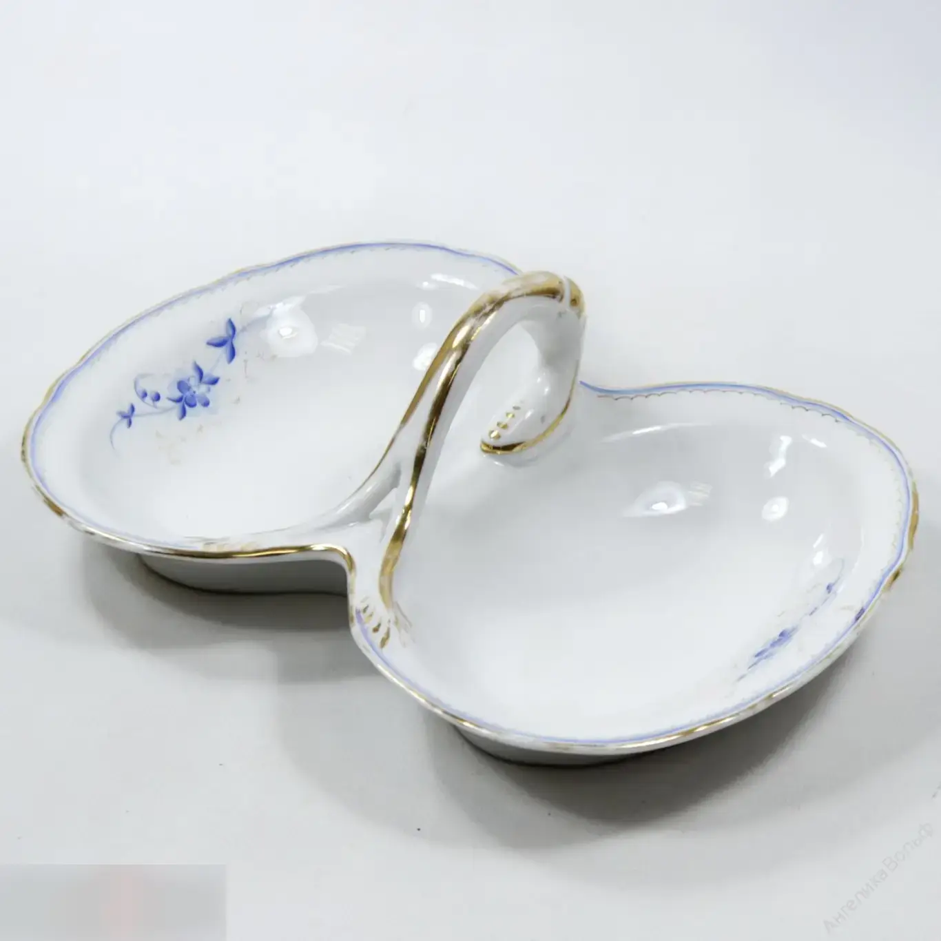 Антиквариат конфетница менажница фарфор Германия 1885 роспись