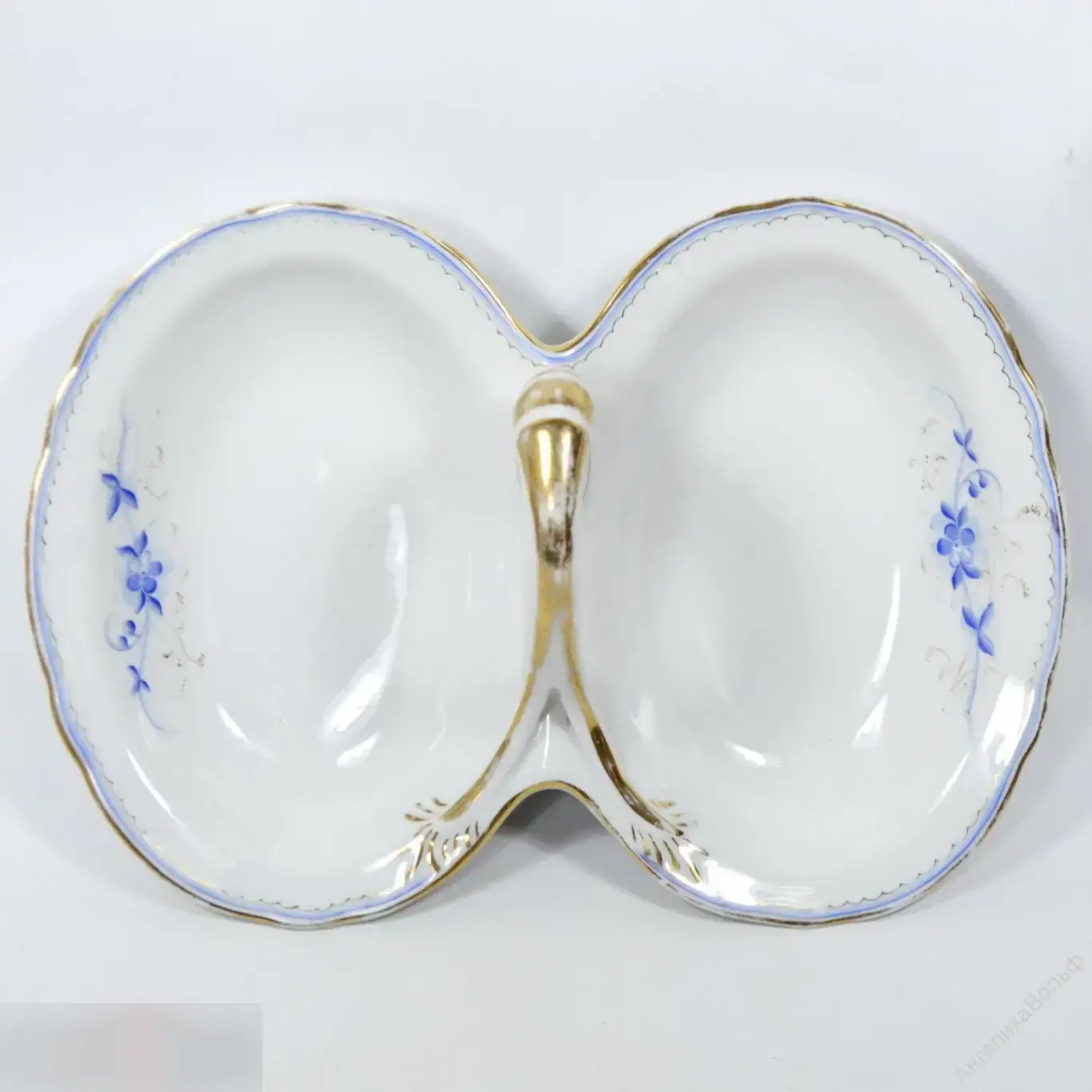 Антиквариат конфетница менажница фарфор Германия 1885 роспись 1