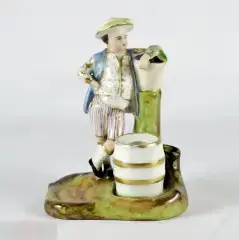 Статуэтка подставка фарфор мальчик 19 век роспись