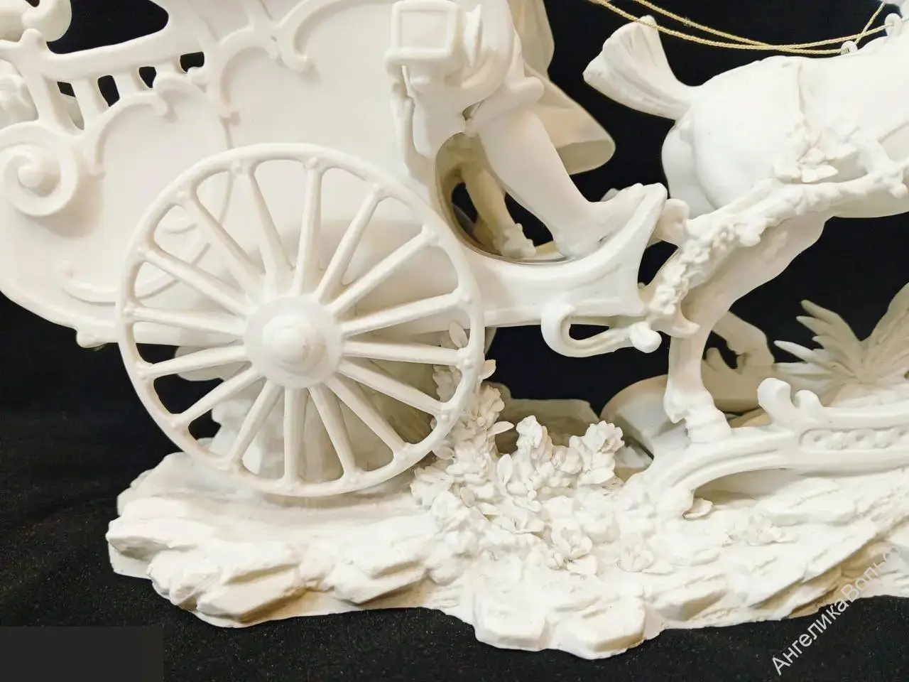 Антик бисквит фарфор статуэтка Дети карета 6