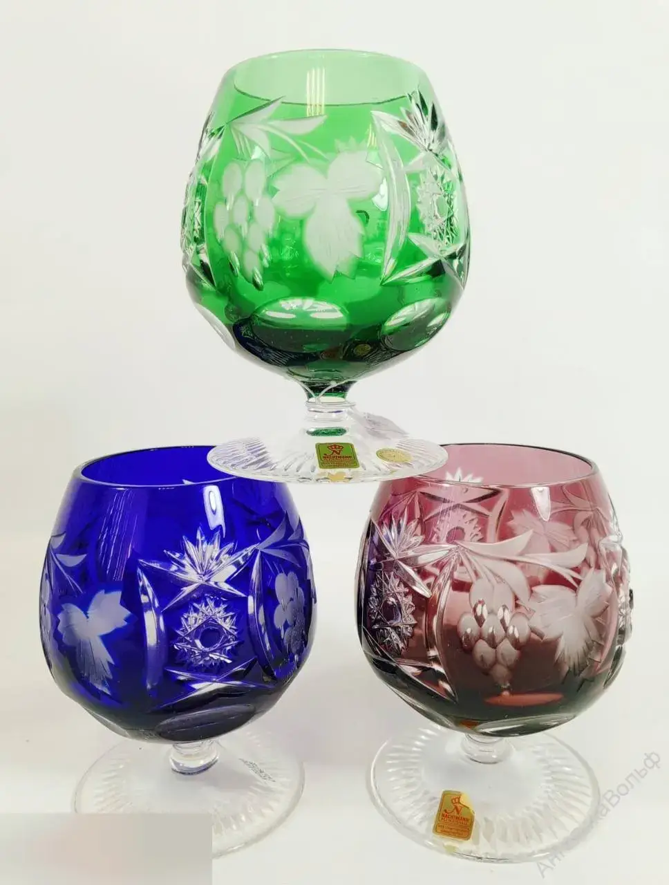 Nachtmann бокал коньяк виноград цветной хрусталь 2