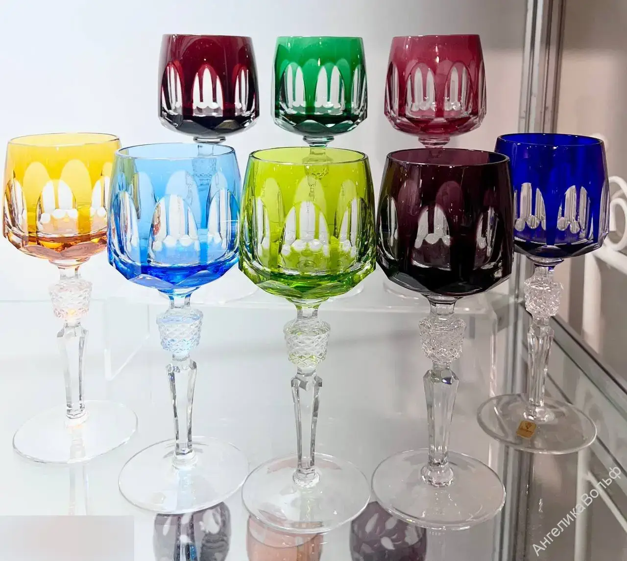 Antika Nachtmann бокал вино цветной хрусталь 1