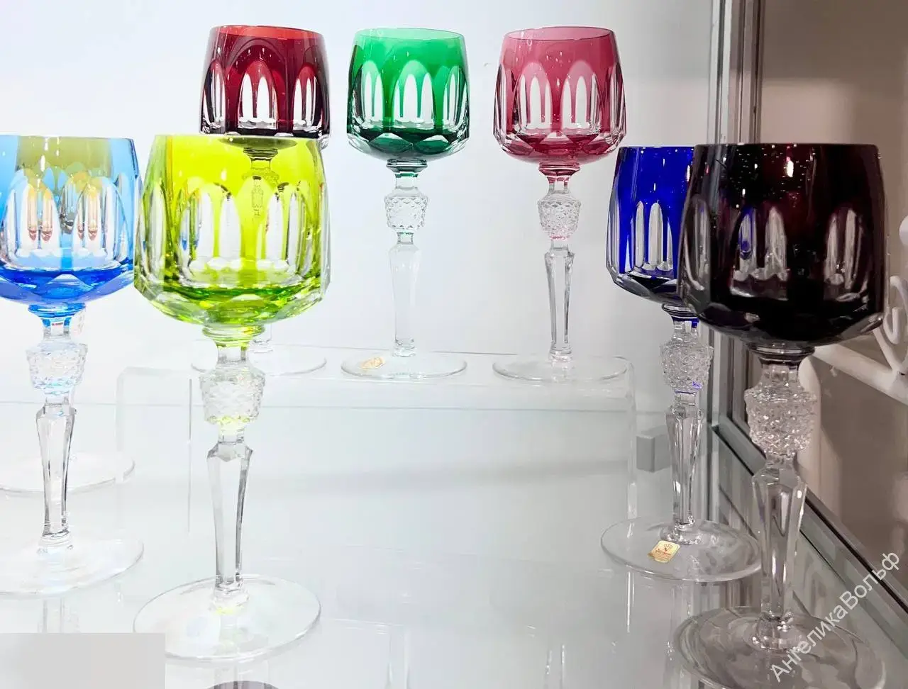 Antika Nachtmann бокал вино цветной хрусталь 2