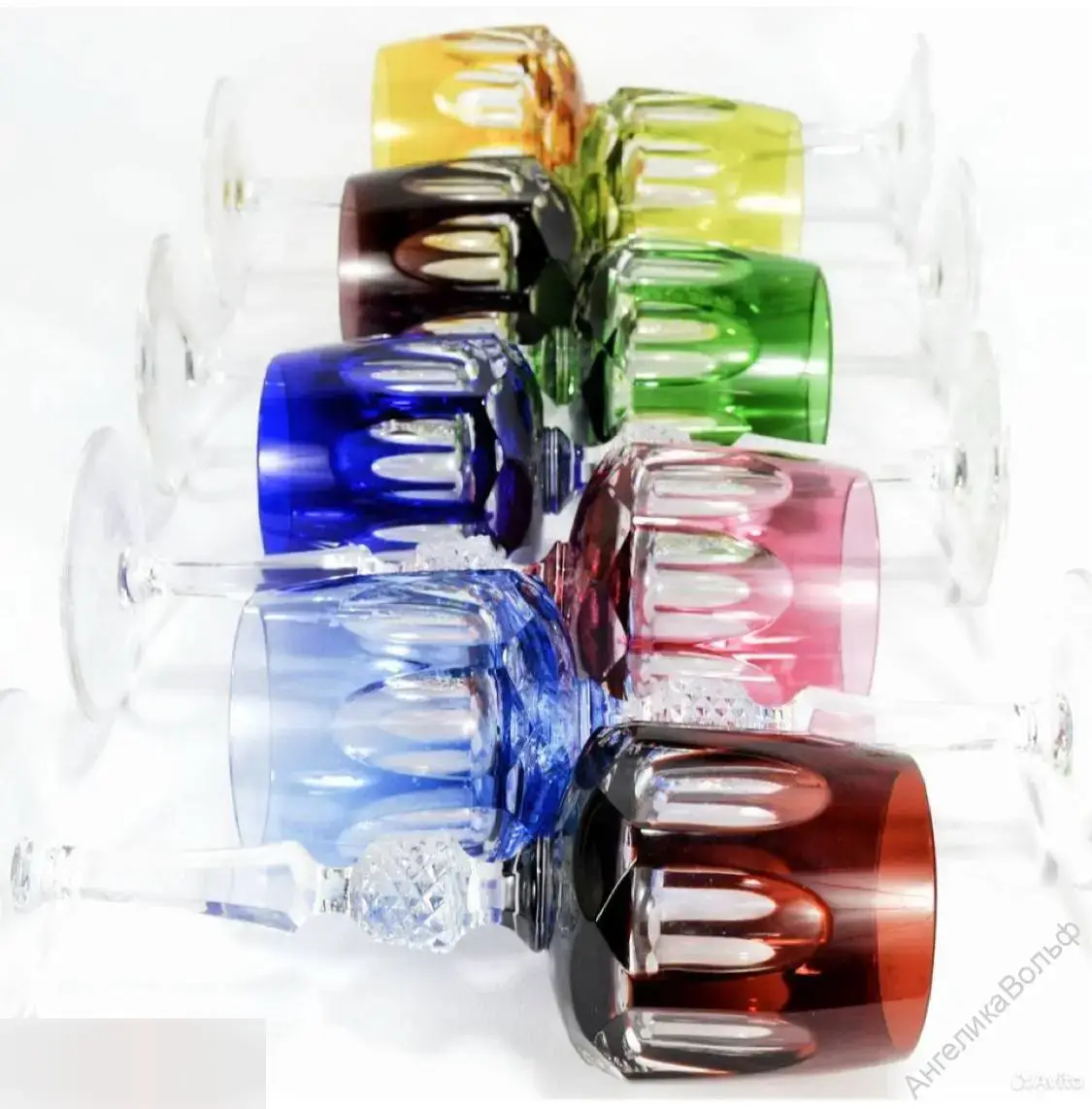 Antika Nachtmann бокал вино цветной хрусталь 4