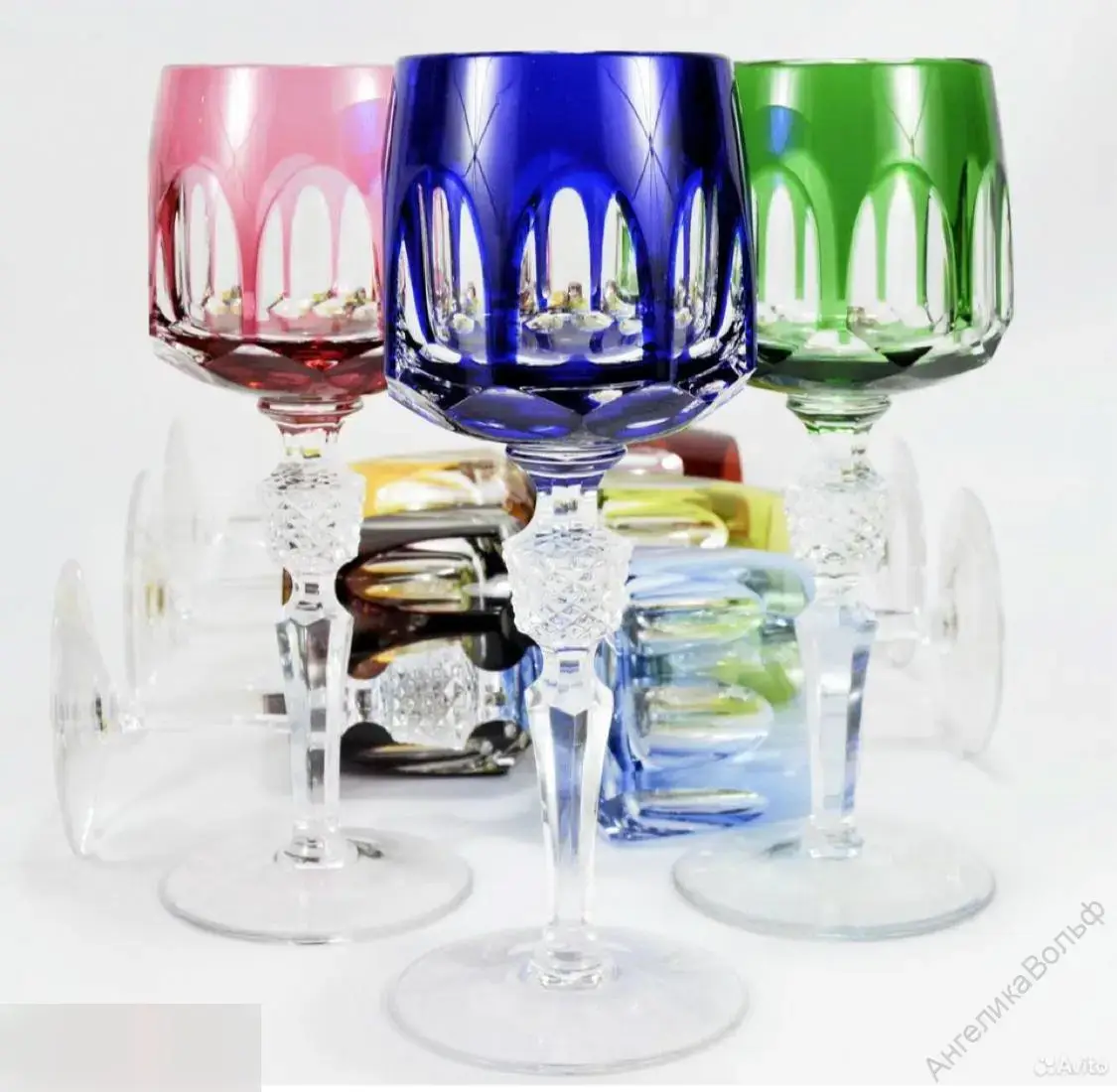 Antika Nachtmann бокал вино цветной хрусталь 5