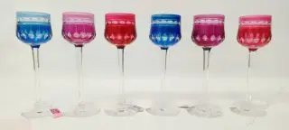 Val St Lambert рюмка цветной хрусталь