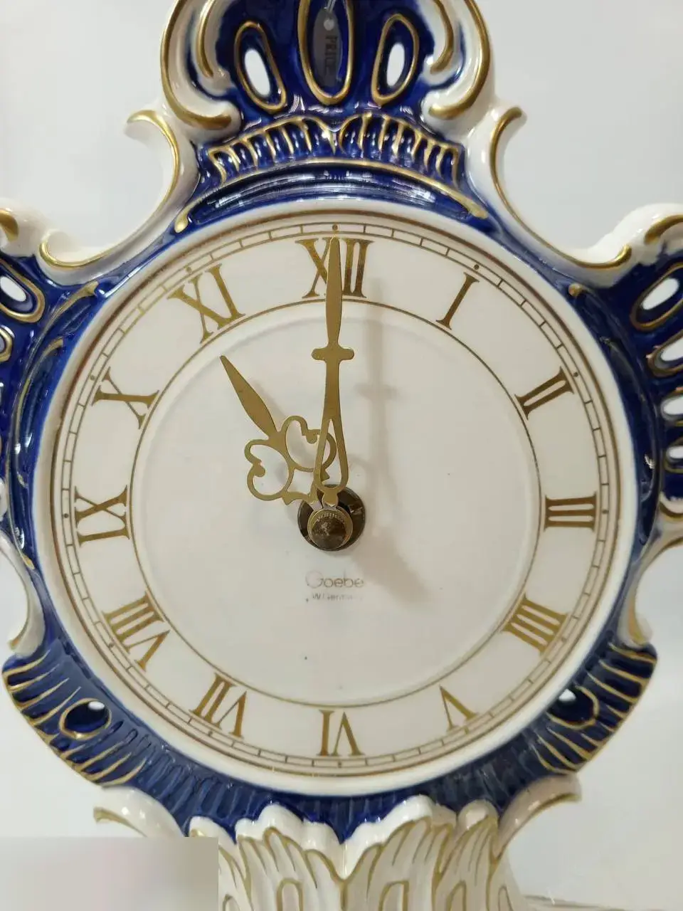 Антик часы фарфор птица золото Германия Goebel 3
