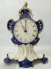 Антик часы фарфор птица золото Германия Goebel