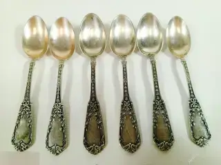 Антик 19 век серебро ложка кофе розы бантики