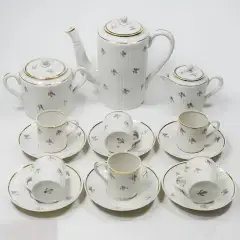 Антик Кофе cервиз Вербилки цветы русский фарфор