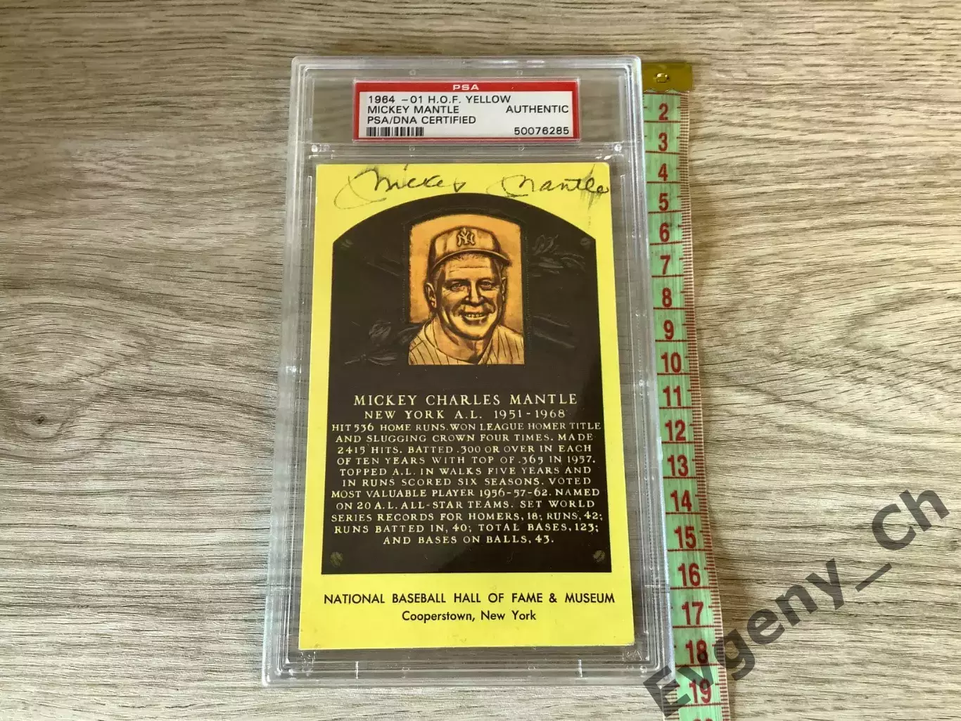 Бейсбольная карточка Mickey Mantle - с подписью ( сертификация PSA ) 1