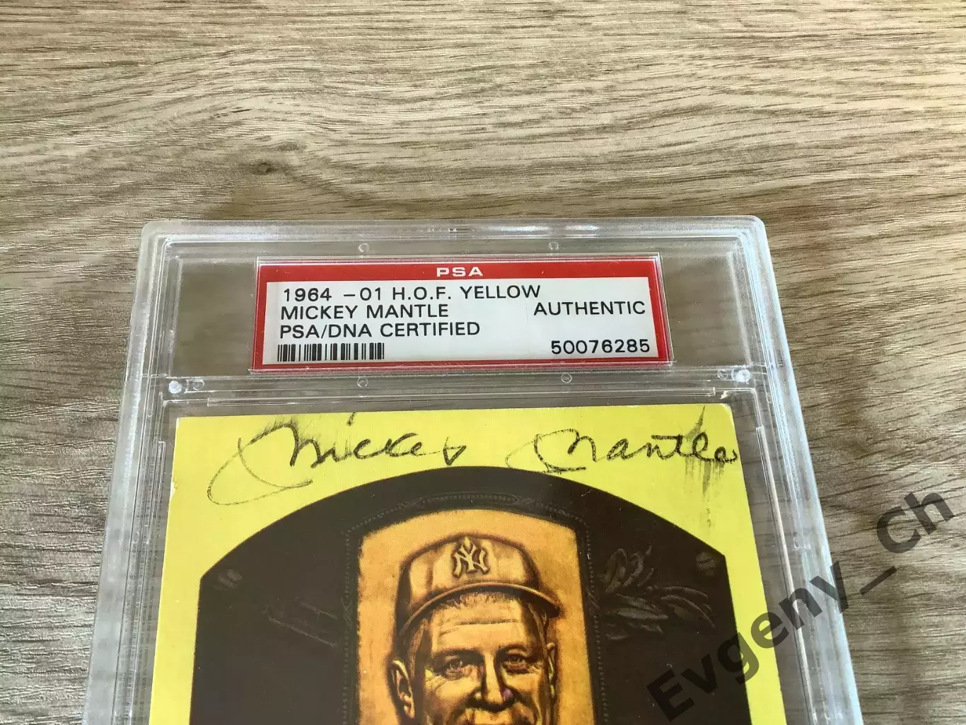 Бейсбольная карточка Mickey Mantle - с подписью ( сертификация PSA ) 2