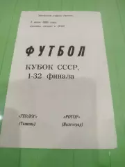 Геолог - Ротор 1985 кубок 1985