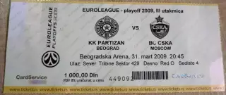 Партизан Белград - ЦСКА 2009 - 31.03. баскетбол