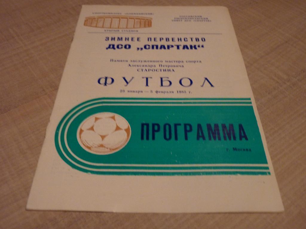 Зимнее первенство ДСО Спартак памяти А.П.Старостина 25.01-5.02.1985