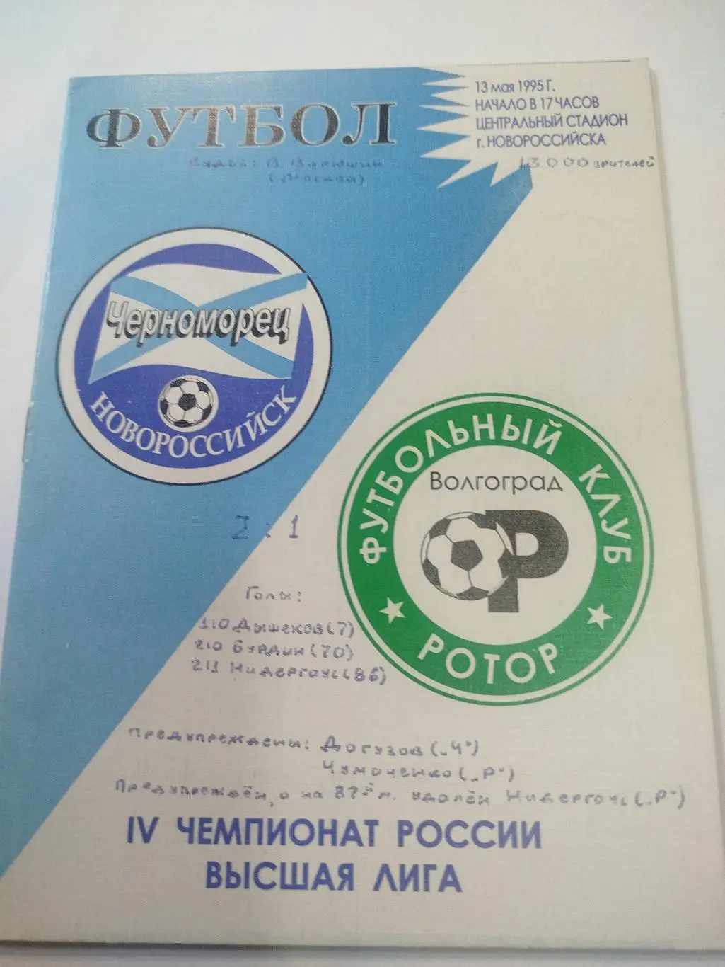 Черноморец- Ротор 1995