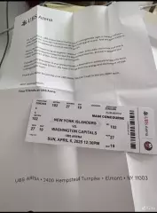 Билет бумажный оригинальный с матча Овечкин забил рекордный 895 гол НХЛ Вашингто