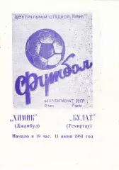 Химик (Джамбул) - Булат (Темиртау) 11.06.1981