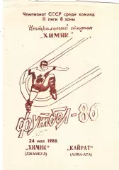 Химик (Джамбул) - Кайрат (Алма-Ата) 24.05.1986 тм