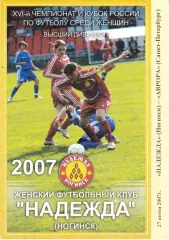ЖФК Надежда (Ногинск) - Аврора (Санкт-Петербург) 27.06.2007
