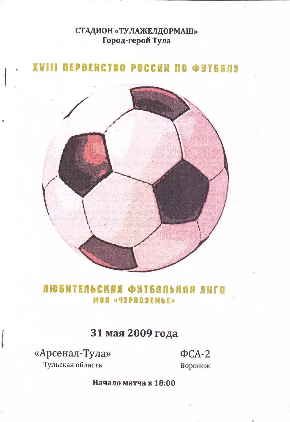 Арсенал (Тула) - ФСА-2 (Воронеж) 31.05.2009 (Вид 2)