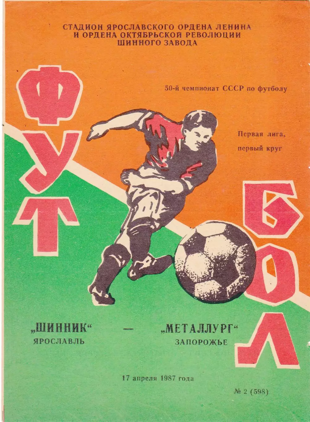 Шинник (Ярославль) - Металлург (Запорожье) 17.04.1987