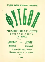 Звезда (Пермь) - Рубин (Казань) 18.06.1985