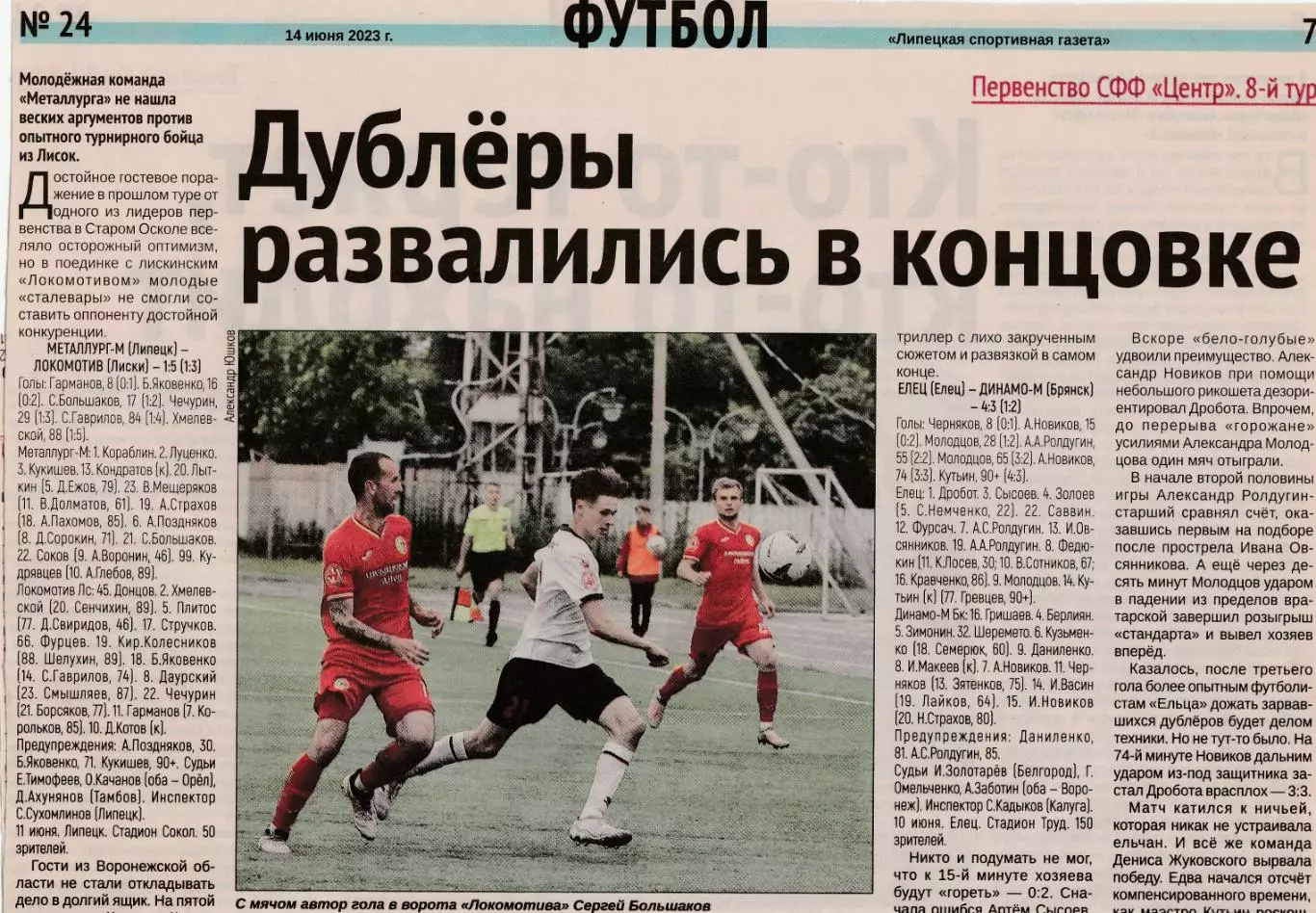 Отчет Металлург-М(Липецк)-Локомотив(Лиски)/ФКЕлец-Динамо-М(Брянск)10,11.06.2023