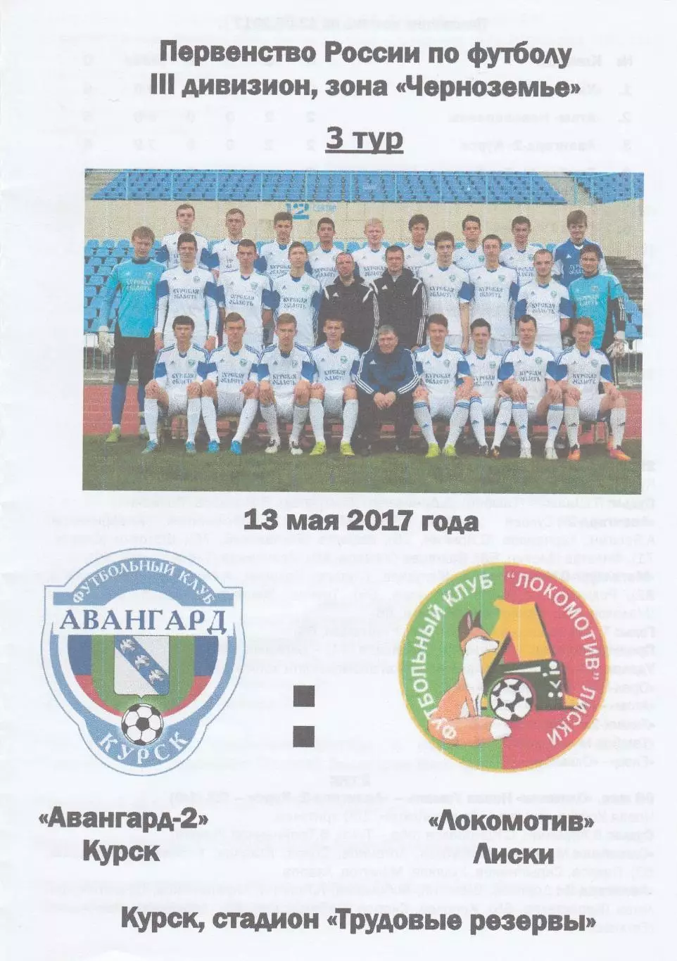 Авангард-2 (Курск) - Локомотив (Лиски) 13.05.2017