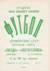 Звезда (Пермь) - Светотехника (Саранск) 18.05.1980