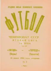 Звезда (Пермь) - Торпедо (Тольятти) 26.06.1984