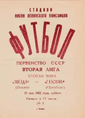 Звезда (Пермь) - Газовик (Оренбург) 29.05.1982