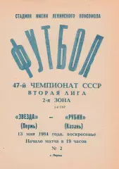 Звезда (Пермь) - Рубин (Казань) 13.05.1984