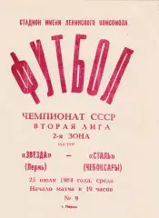 Звезда (Пермь) - Сталь (Чебоксары) 25.07.1984