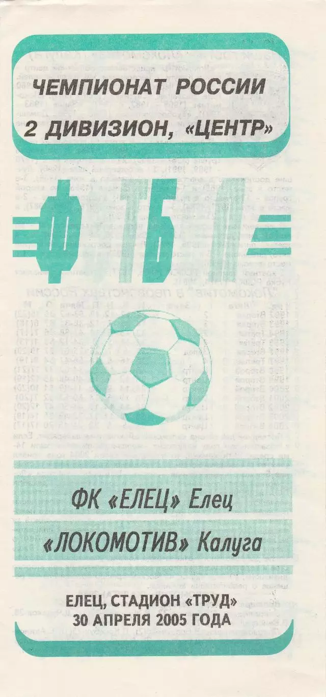 ФК Елец - Локомотив (Калуга) 30.04.2005