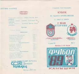 Текстильщик (Камышин) - Звезда (Городище) 02.05.1989 Куб.ВДФСО Профсоюзов