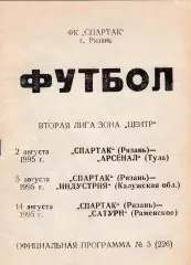 Спартак (Рязань) -Тула/Индустрия(Калужская обл)/Сатурн (Раменское) 1995