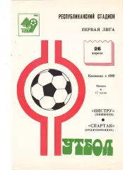 Нистру (Кишинев) - Спартак (Орджоникидзе) 26.04.1986