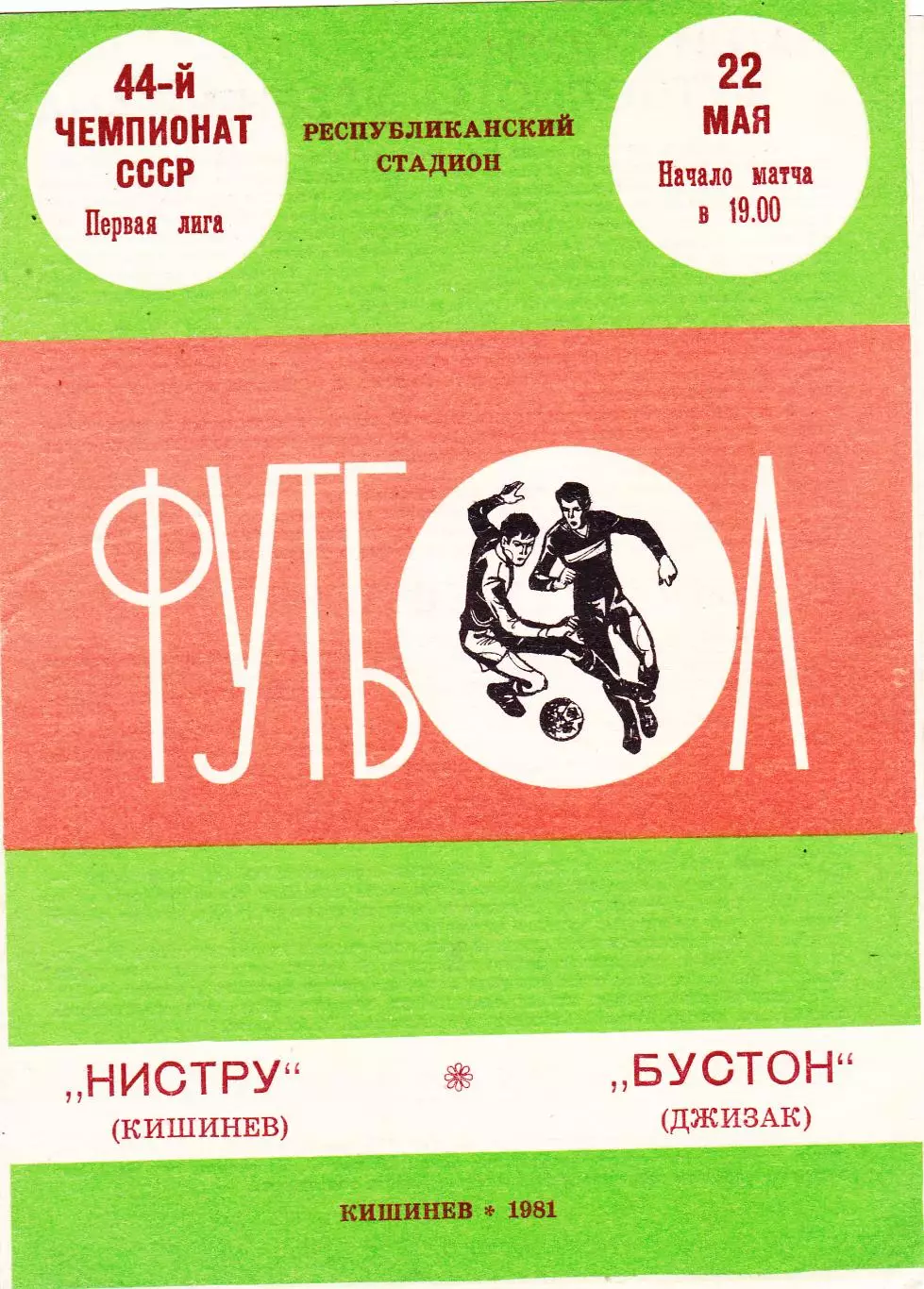 Нистру (Кишинев) - Бустон (Джизак) 22.05.1981