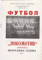 Локомотив (Москва) 1983 Пр-ма сезона