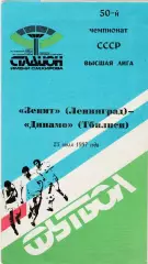 Зенит (Ленинград) - Динамо (Тбилиси) 25.07.1987