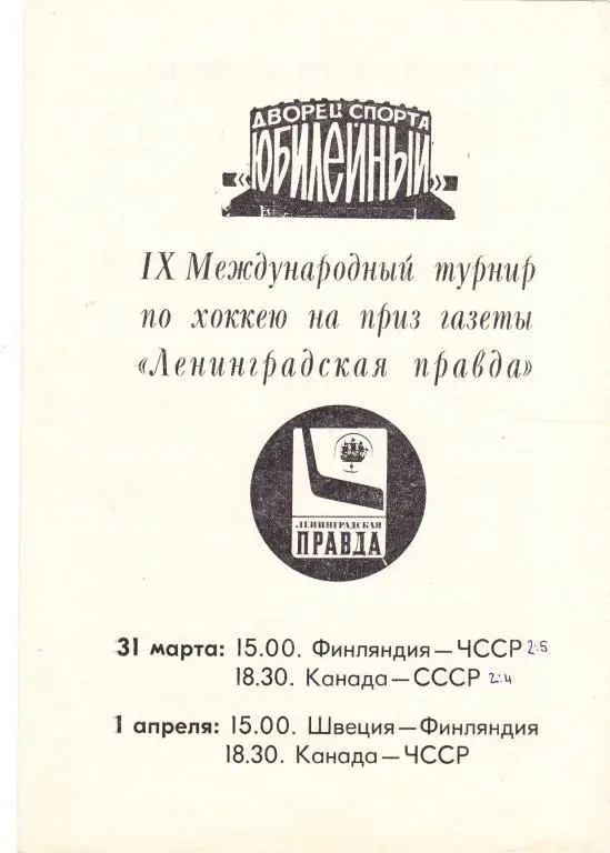 Ленинград 31.03-01.04.1983 (Турнир газеты Ленинградская правда)