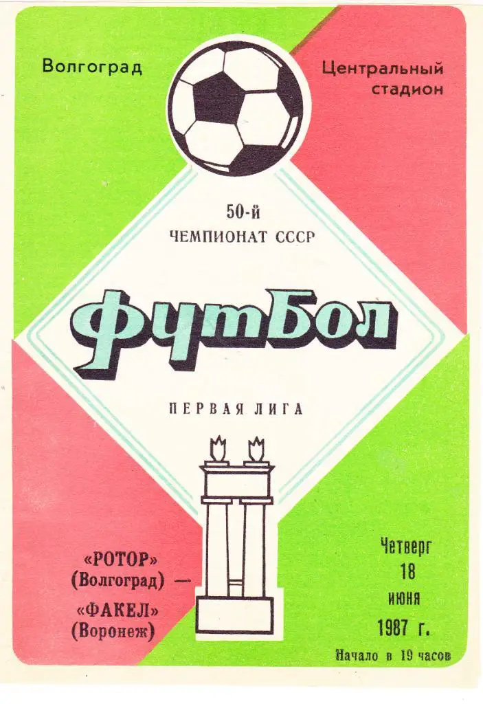 Ротор (Волгоград) - Факел (Воронеж) 18.06.1987