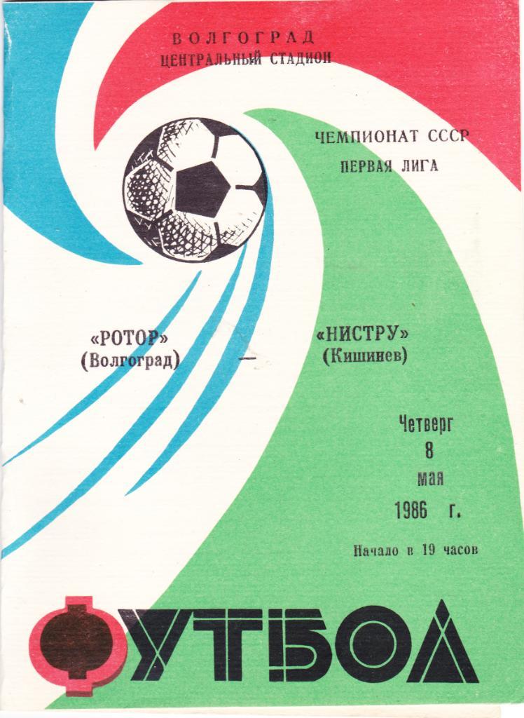 Ротор (Волгоград) - Нистру (Кишинев) 08.05.1986