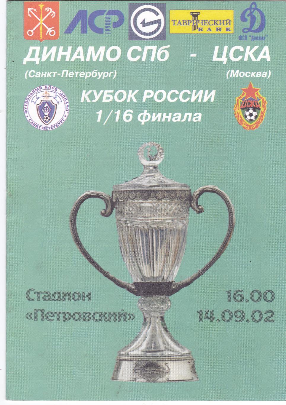 Динамо (Санкт-Петербург) - ЦСКА (Москва) 14.09.2002 Куб.России 1/16