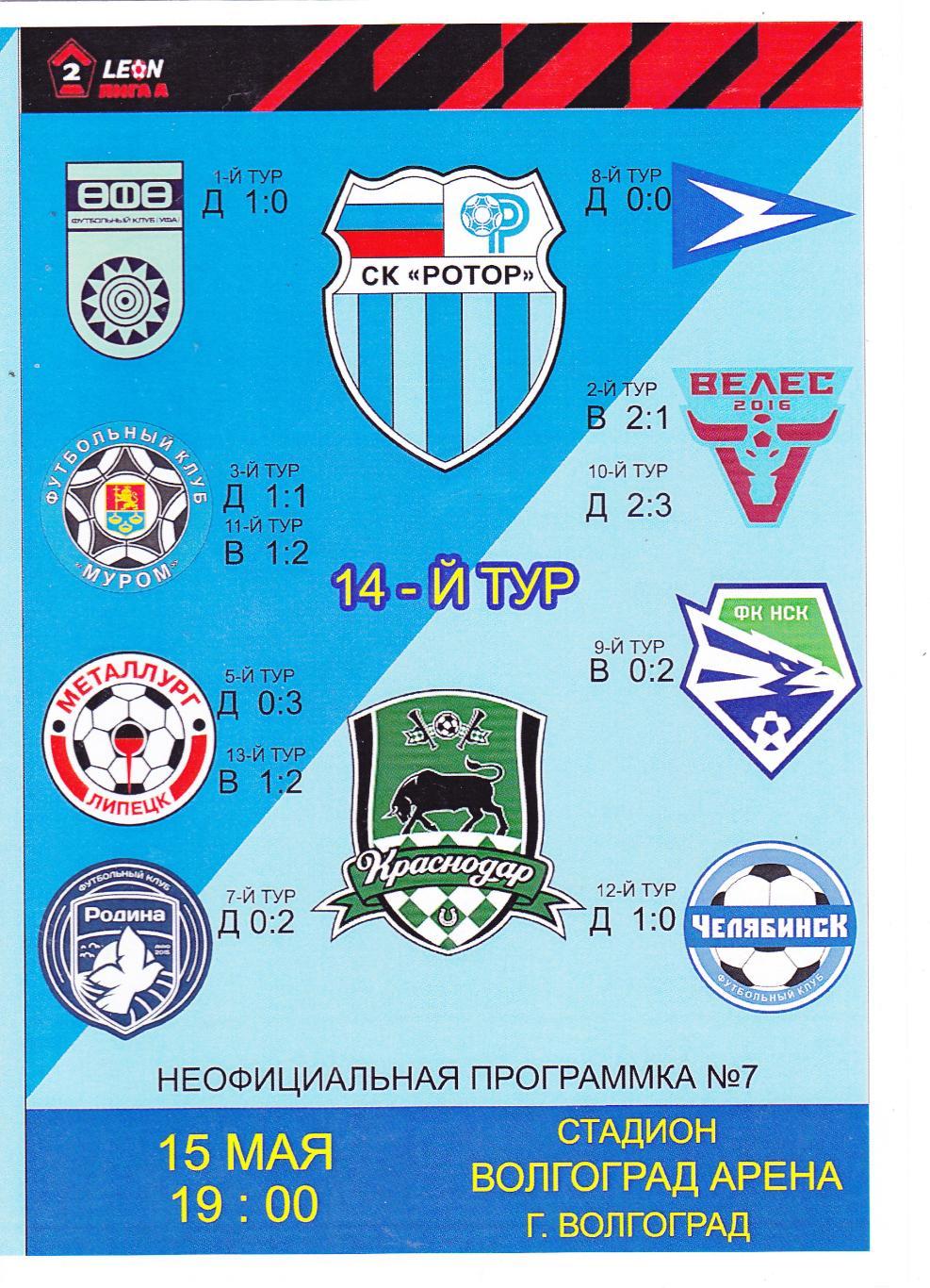 Ротор (Волгоград) - ФК Краснодар-2 15.05.2024