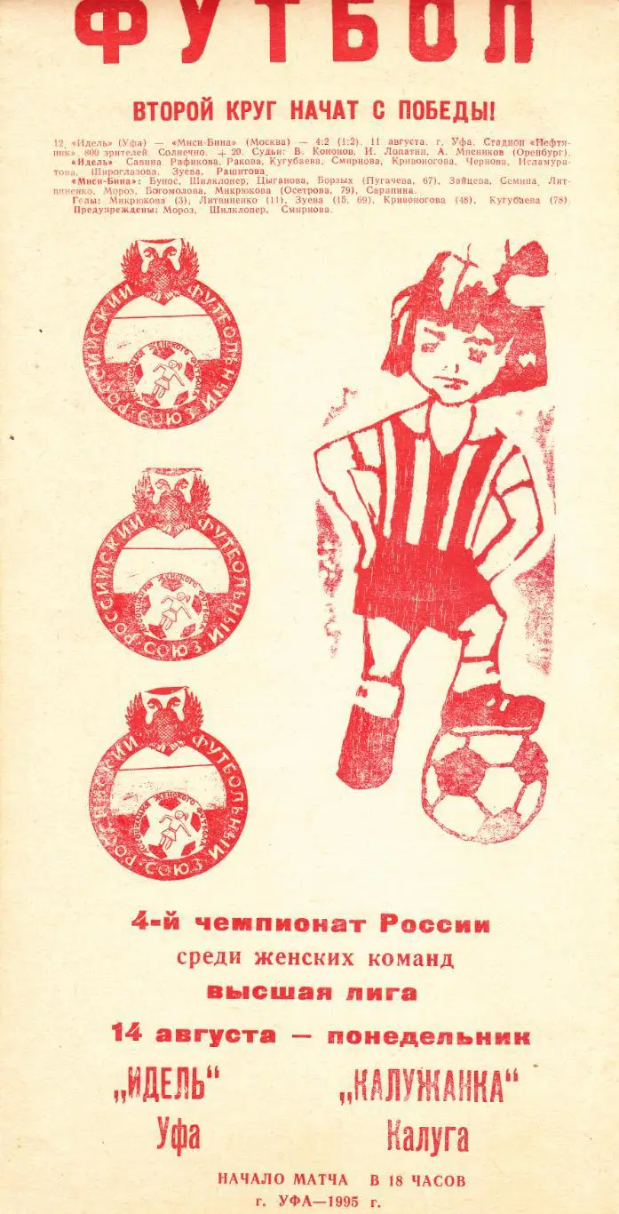 Идель (Уфа) - Калужанка (Калуга) 14.08.1995